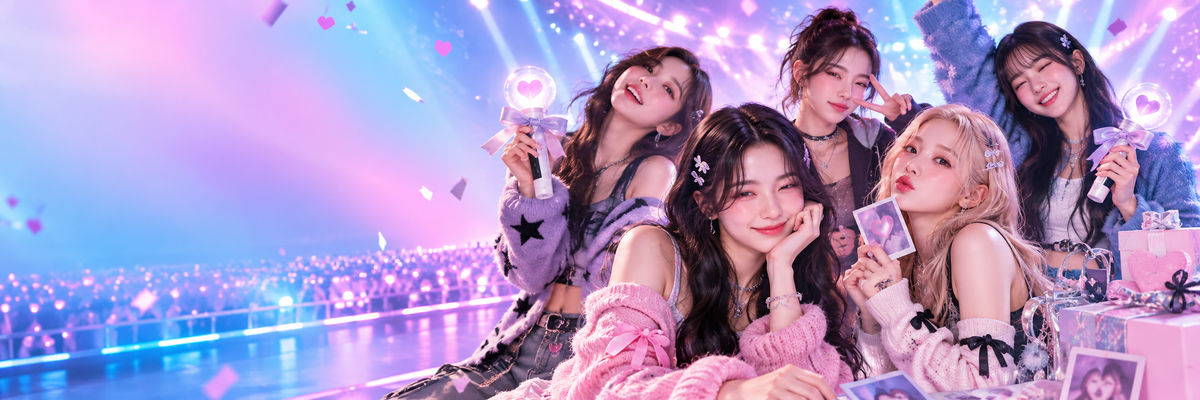 K-pop inspired concert and fan culture banner