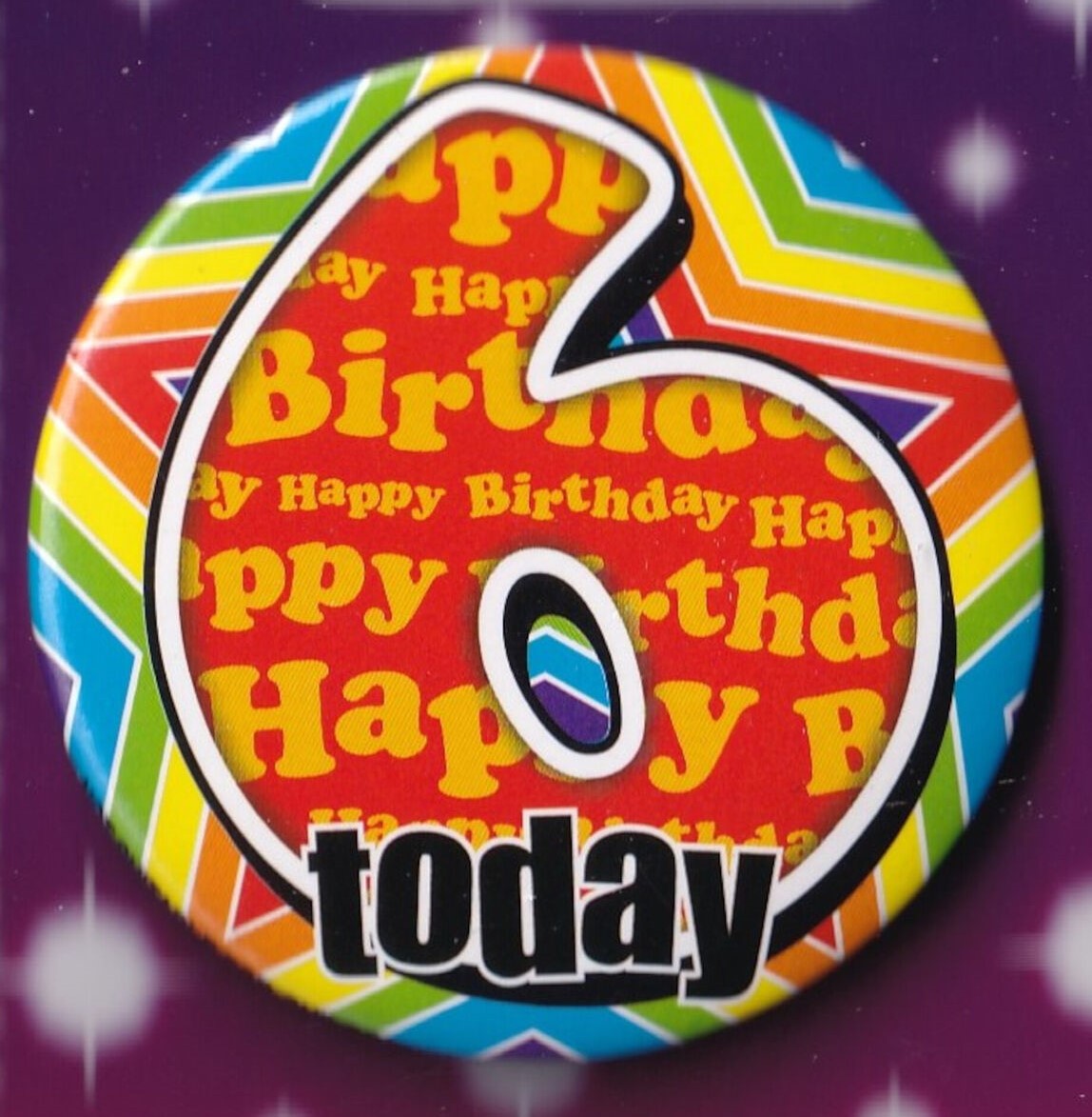 Age 6 Bright Birthday Badge