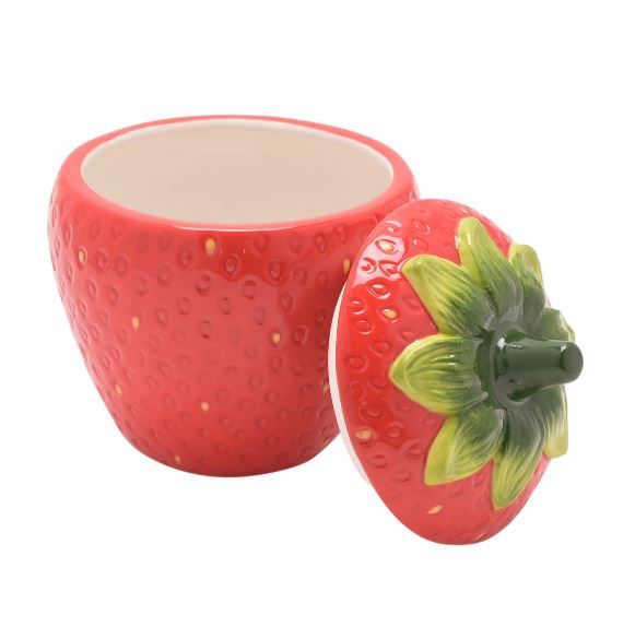 Cottage Garden Strawberry Shaped Sugar Bowl Jam Jar