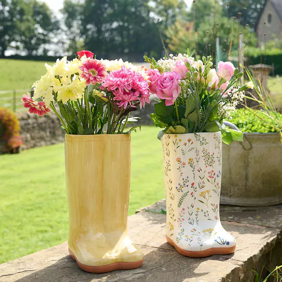 Yellow Wellies Ceramic Vase