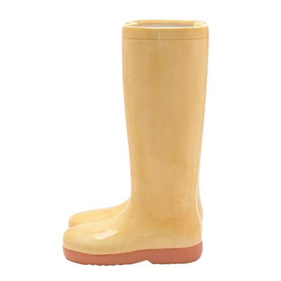 Yellow Wellies Ceramic Vase