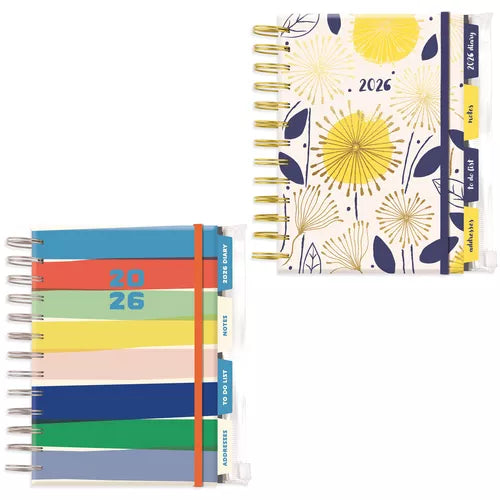 2026 (2 ASSORTED) A5 WEEK TO VIEW ORGANISER WITH DIVIDERS AND ZIP WALL ...