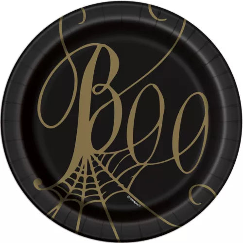 HALLOWEEN 7" BLACK & GOLD WEB PLATES