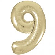 Number Balloon - 9 - White Gold