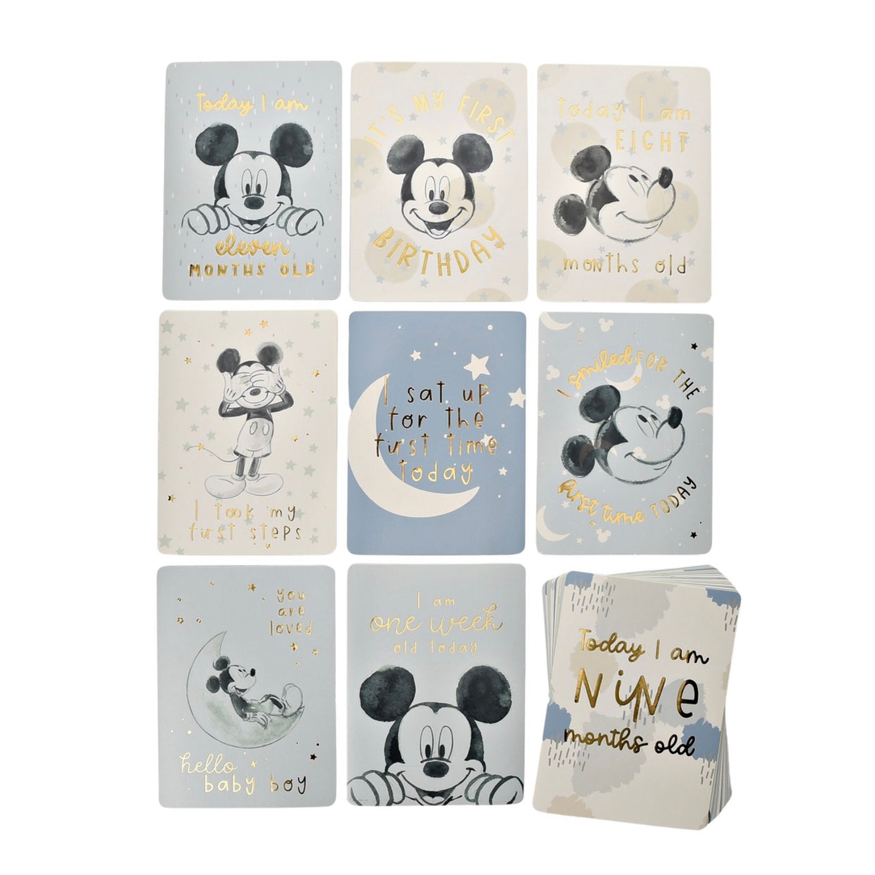 Disney Milestone Blue Mickey Cards