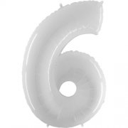Number Balloon - 6 - White