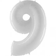 Number Balloon - 9 - White