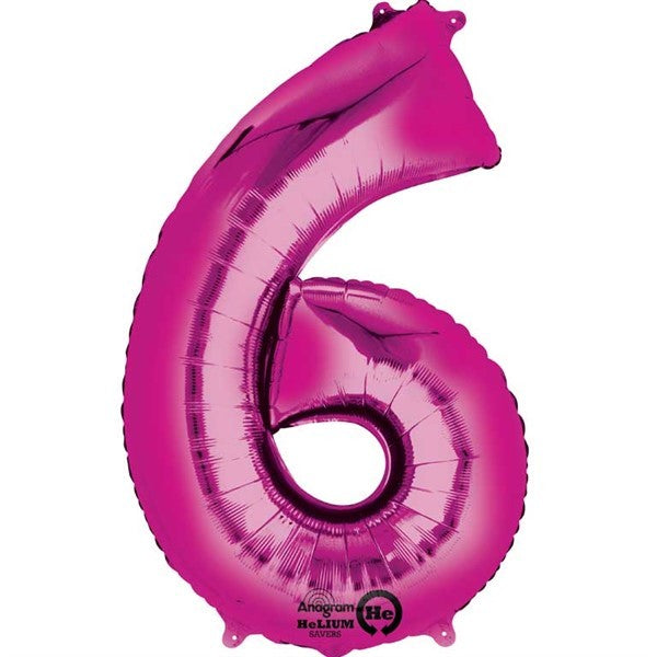 Number Balloon - 6 - Pink