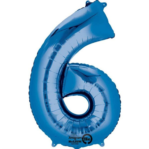 Number Balloon - 6 - Blue