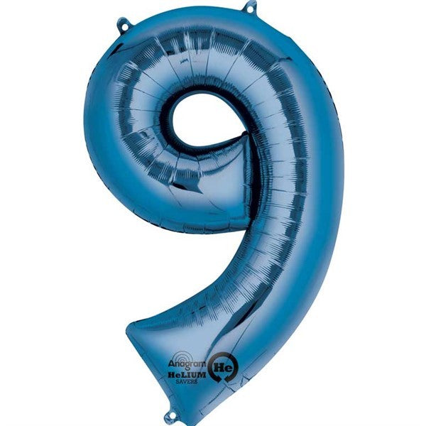 Number Balloon - 9 - Blue