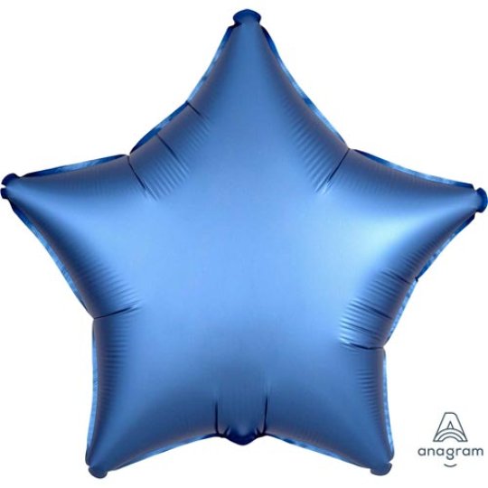 Azure Blue Satin Star Balloon