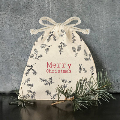 Merry Christmas Drawstring Bag ~ East of India