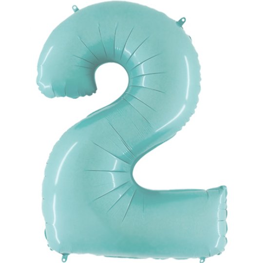 Number Balloon - 2 - Pastel Blue