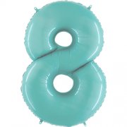 Number Balloon - 8 - Pastel Blue
