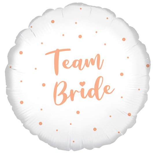 Team Bride Rose Gold Dots Balloon