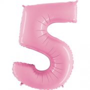 Number Balloon - 5 - Pastel Pink