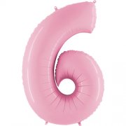 Number Balloon - 6 - Pastel Pink