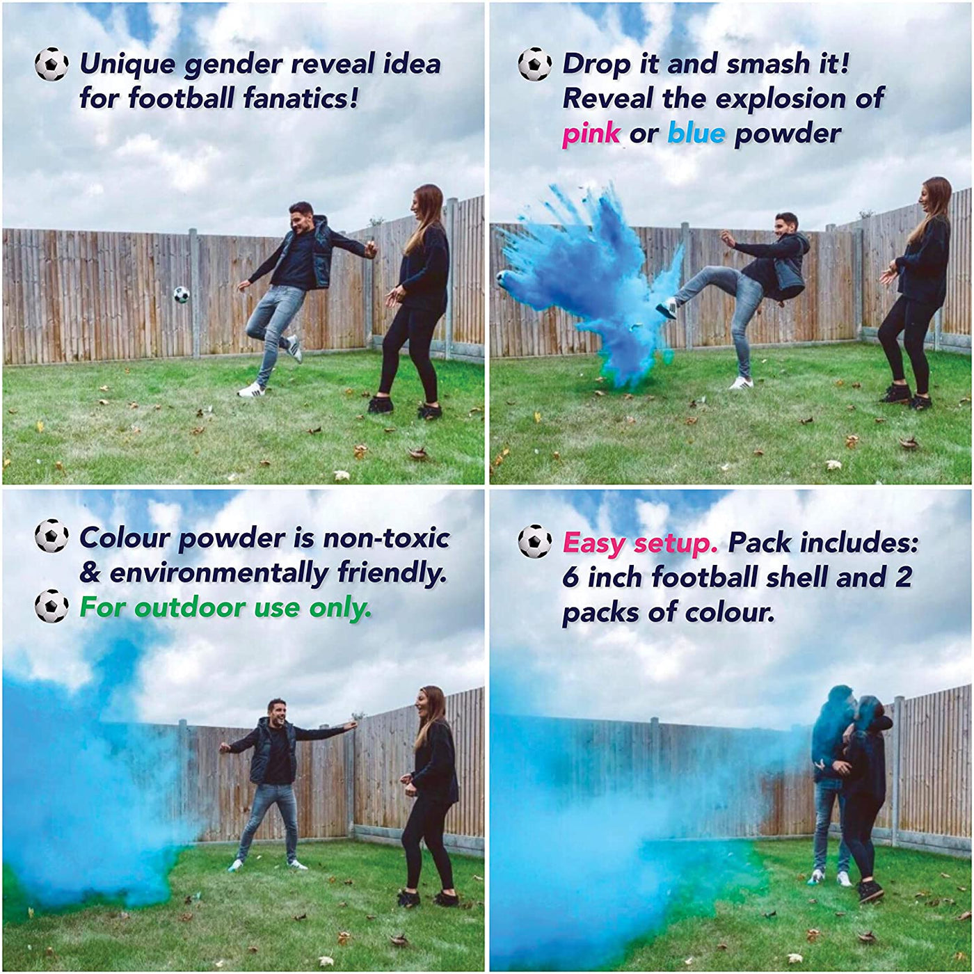 Gender Reveal Exploding Football – Sprinkle of Magic