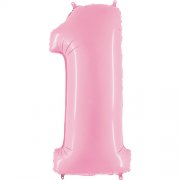 Number Balloon - 1 - Pastel Pink
