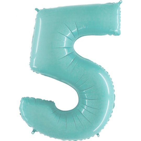 Number Balloon - 5 - Pastel Blue