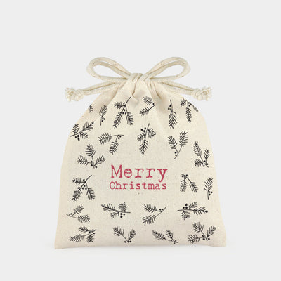 Merry Christmas Drawstring Bag ~ East of India