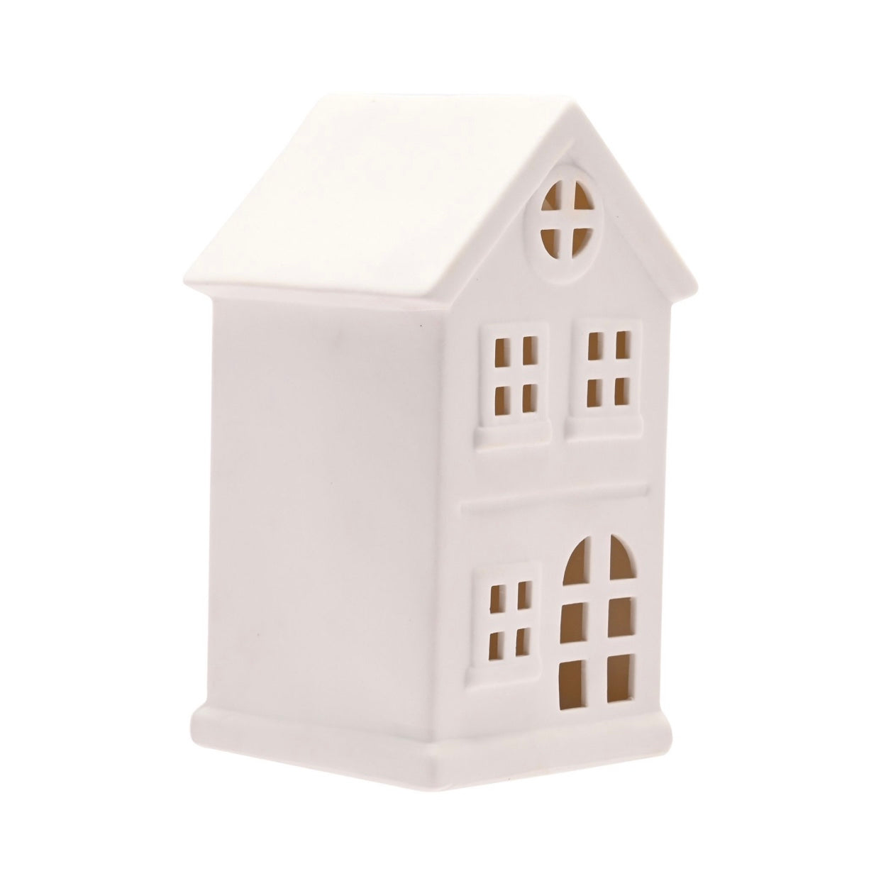 White Ceramic LED House Ornament