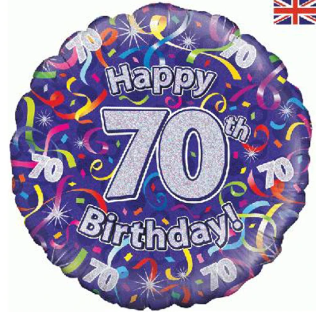 70 Birthday Streamers Balloon