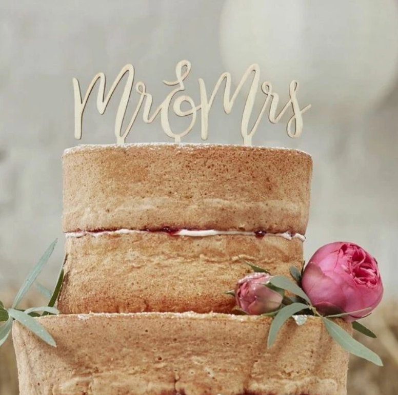 Mr & Mr Wooden Cake Topper