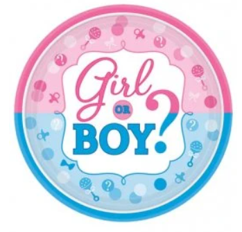 Girl or Boy Gender Reveal Plates