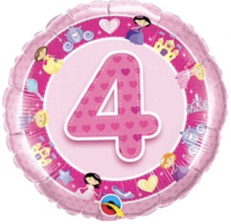 4 Pink Princess Balloon