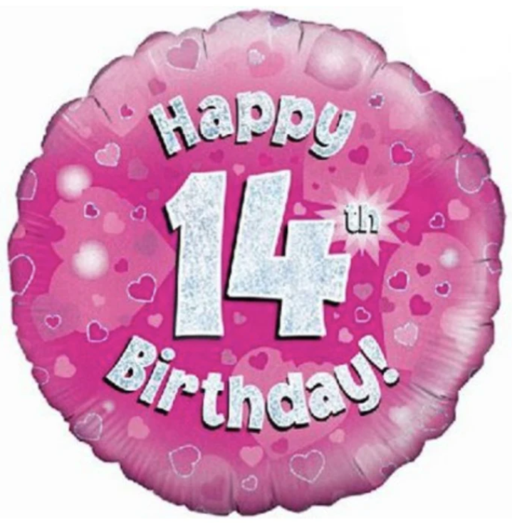 14 Happy Birthday Pink Balloon