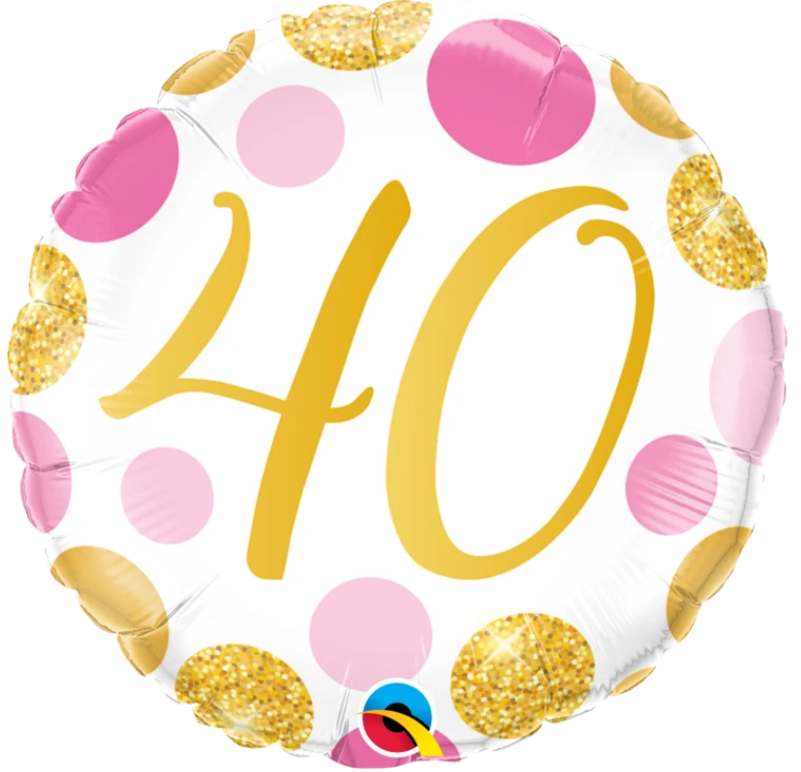 40 Pink And Gold Dots Balloon