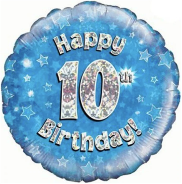 10 Happy Birthday Blue Balloon