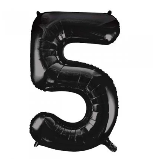 Number Balloon - 5 - Black