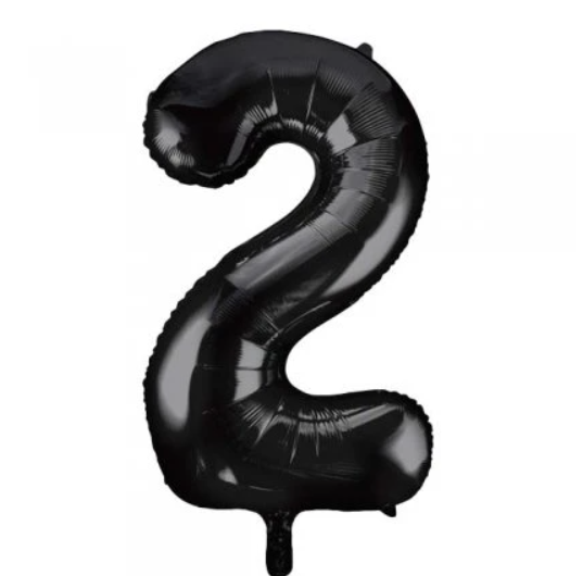 Number Balloon - 2 - Black