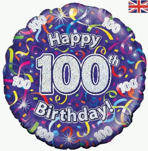 100 Birthday Streamers Balloon
