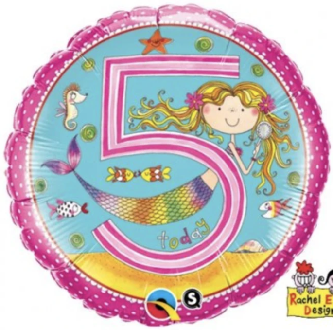 5 Mermaid Polka Dots Balloon