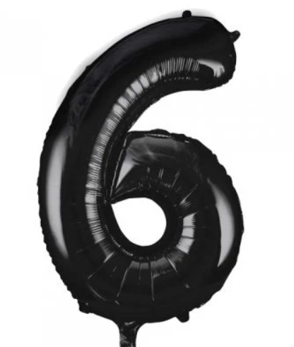 Number Balloon - 6 - Black