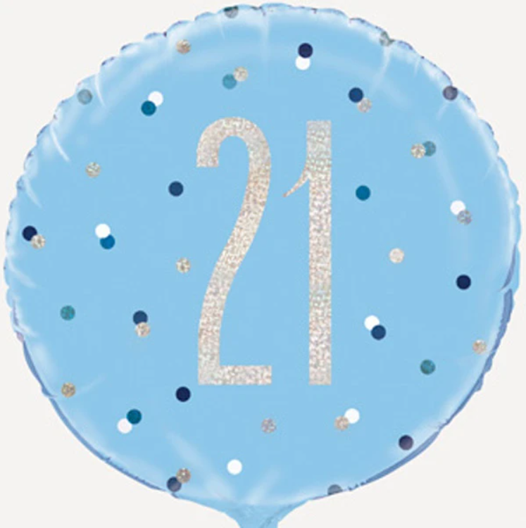 21 Blue Dotty Balloon