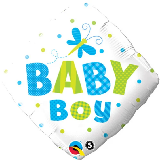 Baby Boy Dots And Dragonfly Balloon