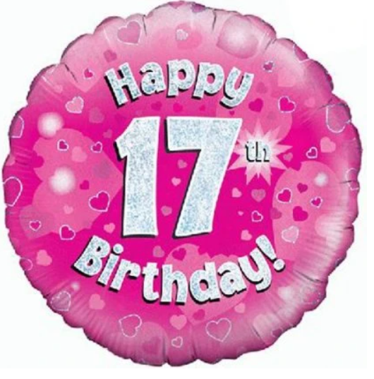 17 Happy Birthday Pink Balloon