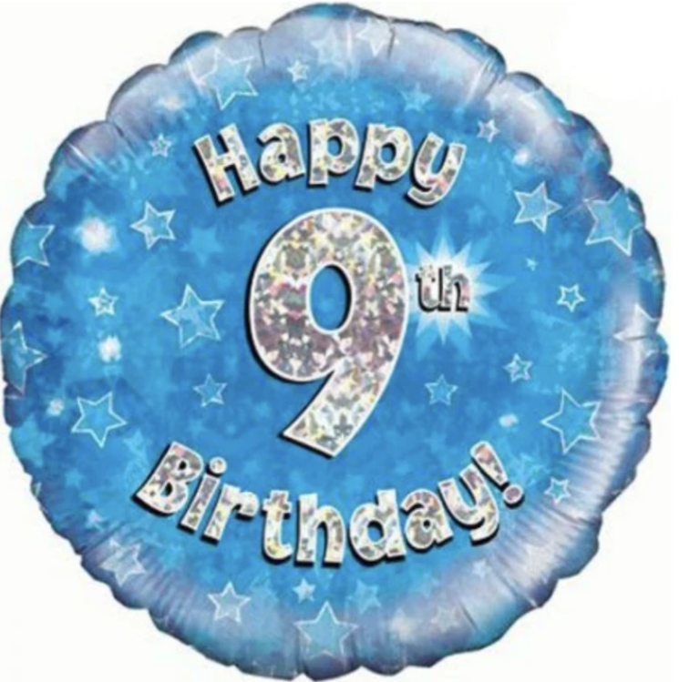9 Happy Birthday Blue Balloon