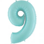 Number Balloon - 9 - Pastel Blue