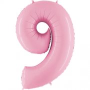 Number Balloon - 9 - Pastel Pink