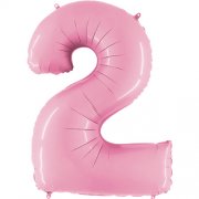 Number Balloon - 2 - Pastel Pink