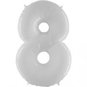 Number Balloon - 8 - White