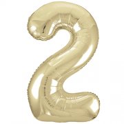 Number Balloon - 2 - White Gold