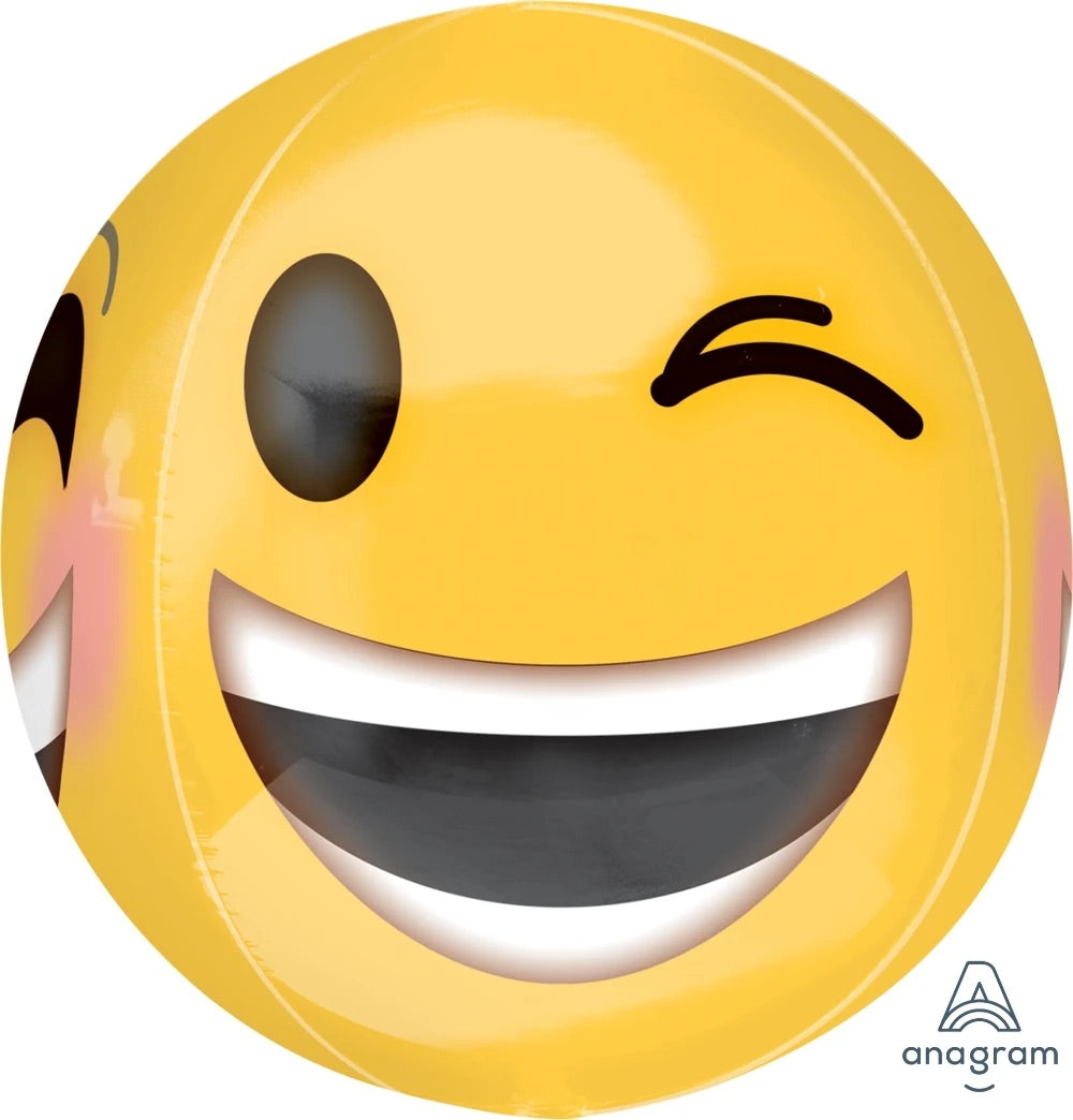 Emoji Winking Smiley Orbz Balloon