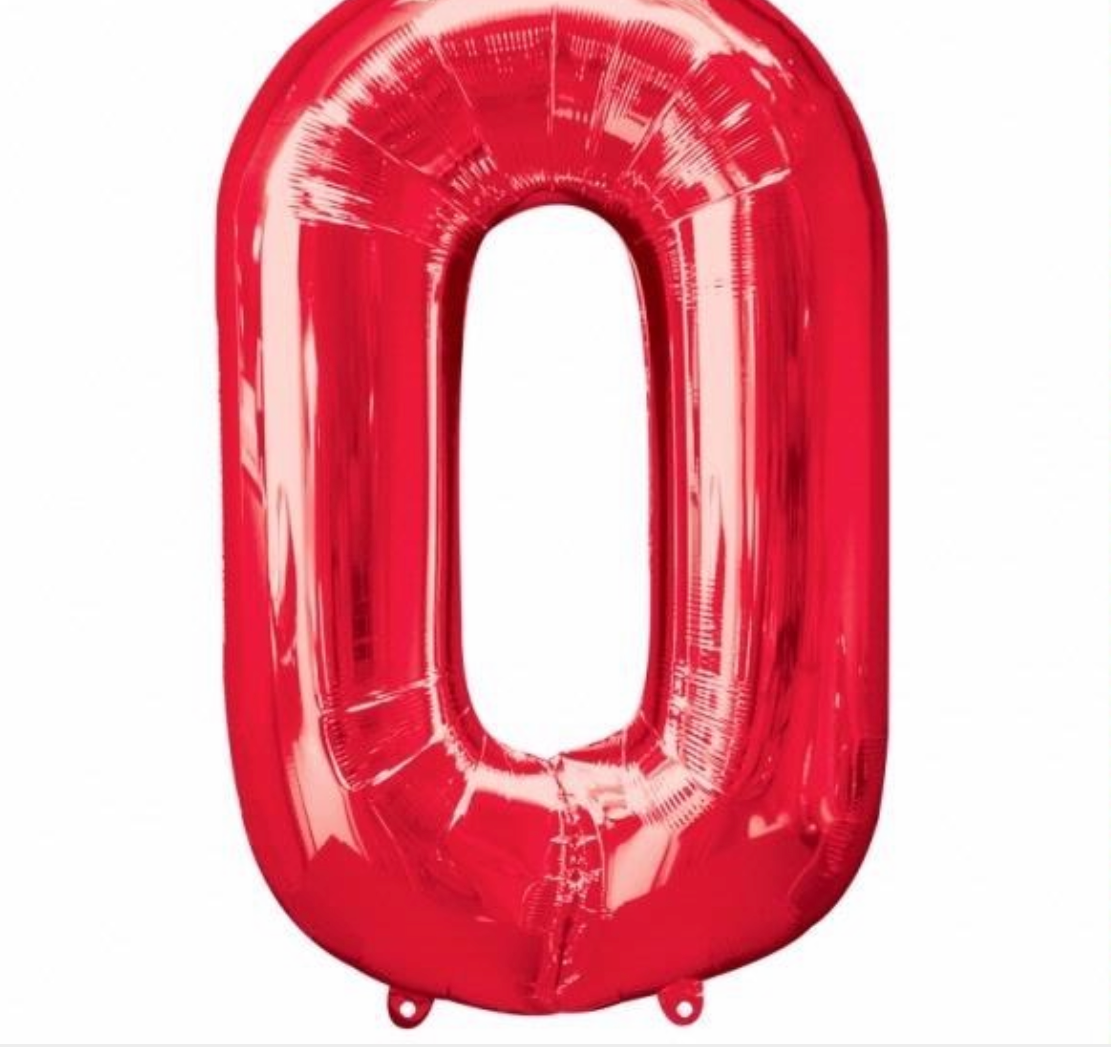 Number Balloon - 0 - Red