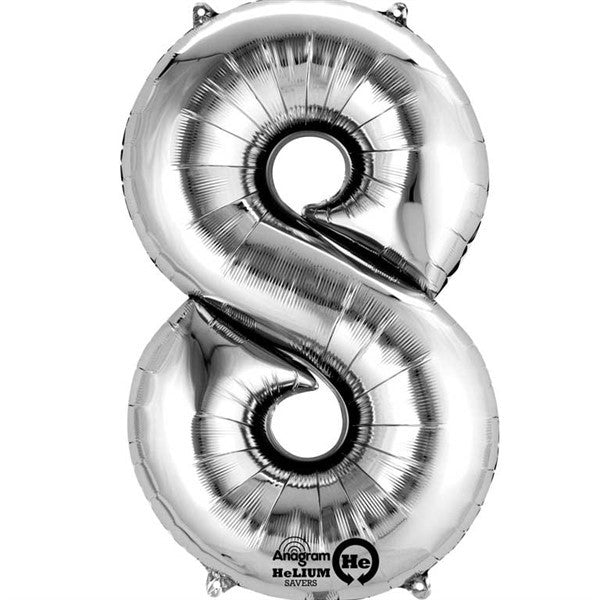 Number Balloon - 8 - Silver